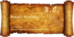 Mandl Orsika névjegykártya